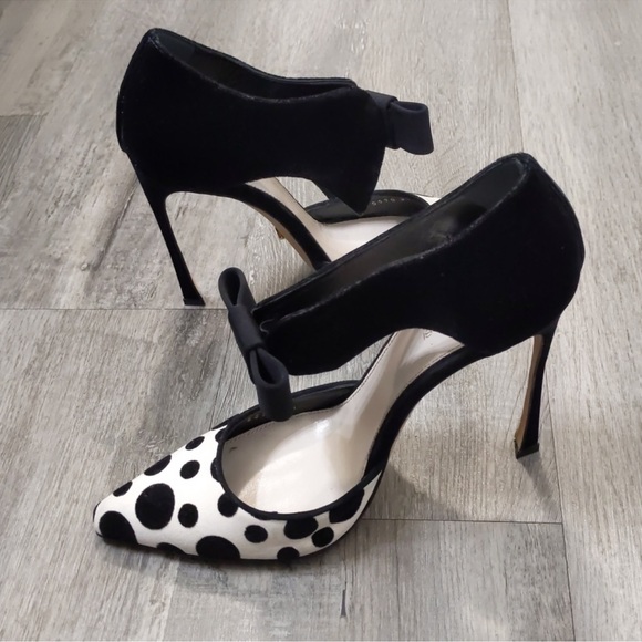 Sergio Rossi Polka Dot Velvet Shoes 8.5 - Picture 1 of 8